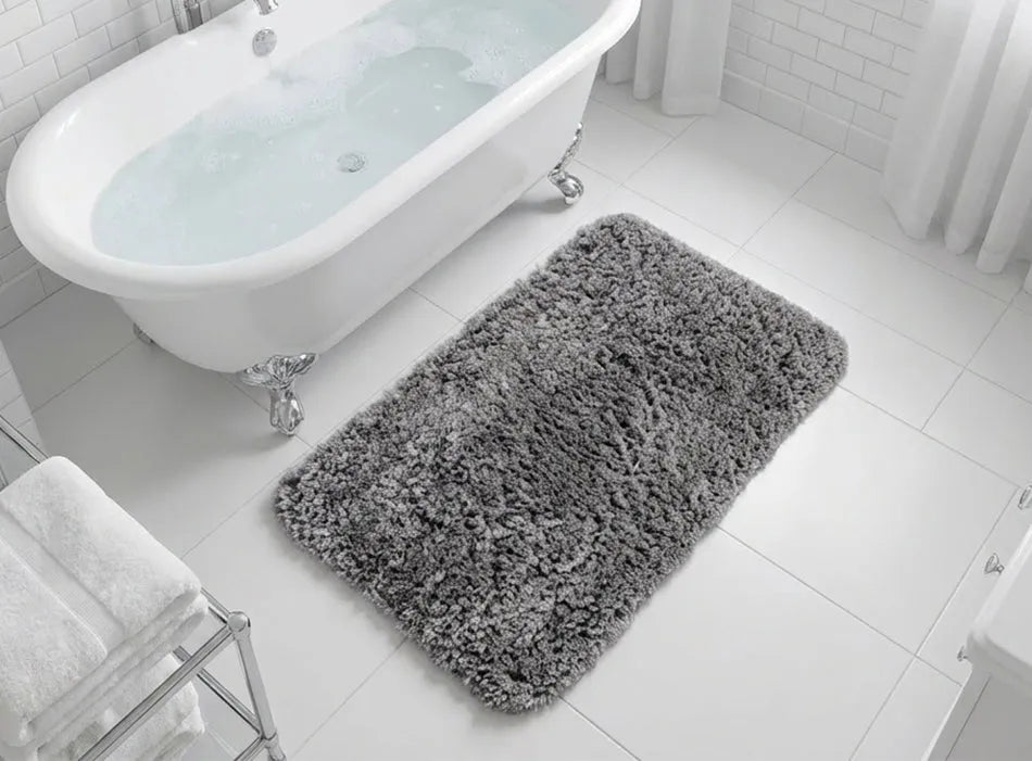 Muddy Mat® Fluffy Bathroom Rug, Soft Absorbent Microfiber Bath Mat, Non Slip, Quick Dry, Machine Washable for Bathroom Floor, Tub, Shower, Toilet and Sink