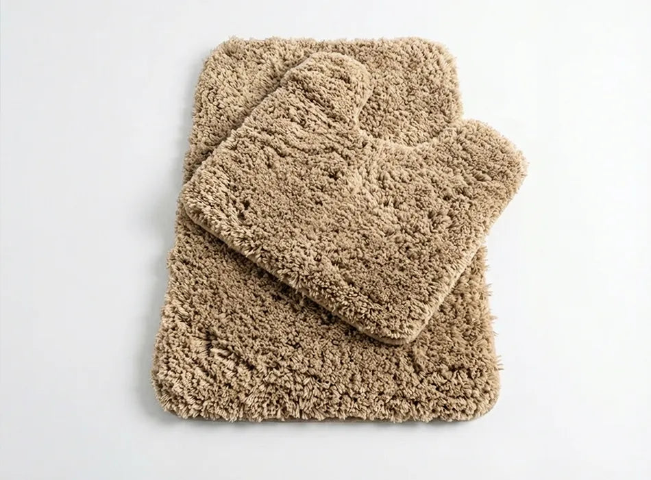 Muddy Mat® Fluffy Bathroom Rugs 2 Piece Set, Soft Absorbent Microfiber Bath Mats, Non Slip, Quick Dry, Machine Washable for Floor, Tub, Shower & Toilet, 20"x30" + 20"x20" U-Shaped