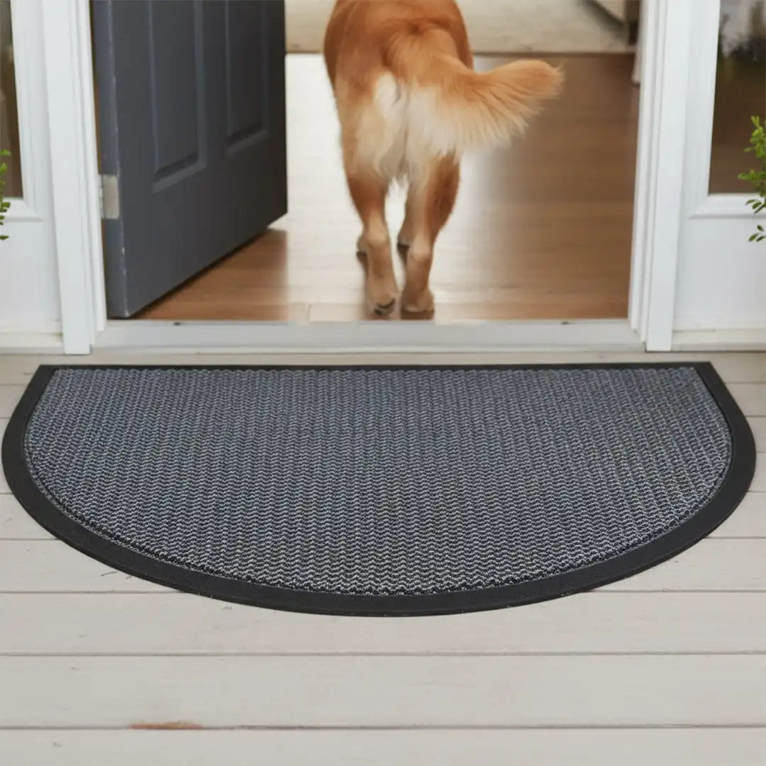 Muddy Mat® Semi-Circle Meshy Door Mat Heavy-Duty Quick-Dry Floor Mat, Sand & Dirt Trapper for Indoor & Outdoor, Ideal for Entrance, Patios & Garages, Low-Profile, Non-Slip, Washable, Mudroom