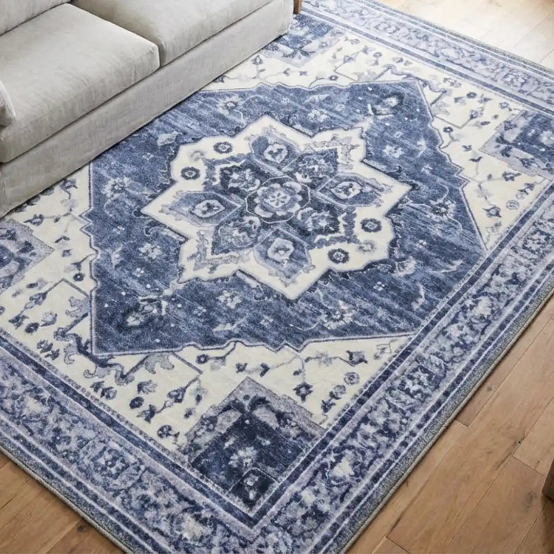 Muddy Carpet Admiral Washable Area Rugs for Living Room, Bedroom & Dining Room – Modern Soft Low Pile Non Slip Carpet – Pet Friendly Waterproof Foldable Rugs for Home